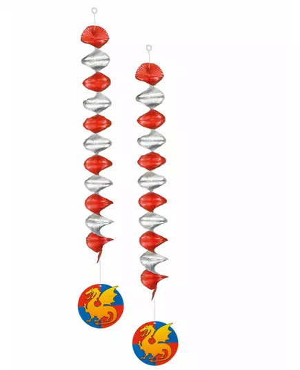 2 závěsné dekorace rytíři 60 cm