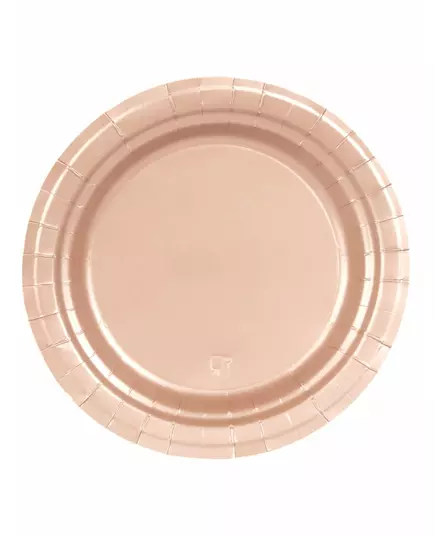 20 malých kartonových talířků rose gold 19 cm