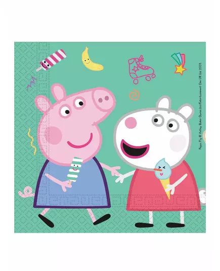 20 papírových ubrousků Peppa Pig 33 × 33 cm