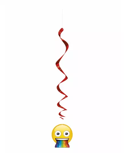 3 spirálové závěsy Emoji Rainbow 66 cm