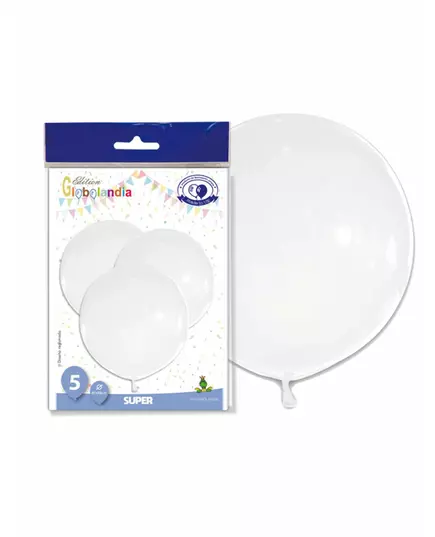 5 obřích bílých latexových balónků 47 cm