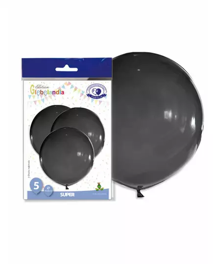 5 obřích černých latexových balónků 47 cm