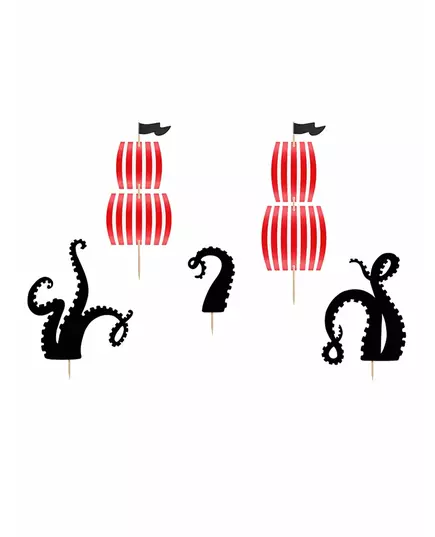 5 topperů na dort Pirate Party 13,5–21,5 cm