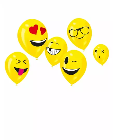 6 latexových balónků Imoji 24 cm