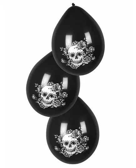 6 latexových balónků květinový skelet 25 cm