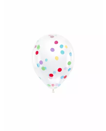 6 průhledných latexových balónků s vícebarevnými konfetami 30 cm