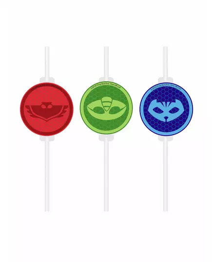 4 brčka s kartonovým medailonem PJ Masks