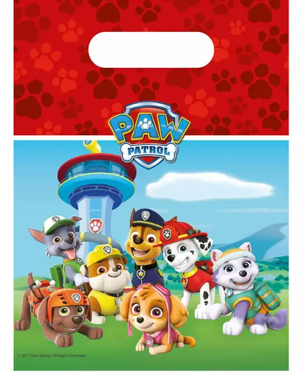 6 červených dárkových sáčků Paw Patrol