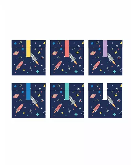 6 papírových dárkových taštiček Space Adventure 13 × 14 cm