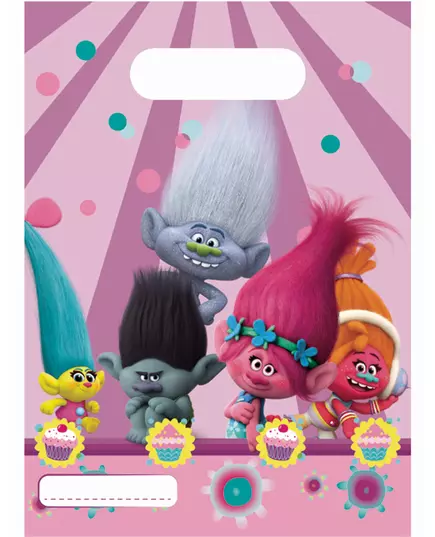 6 dárkových tašek Trolls 16.5 x 23 cm