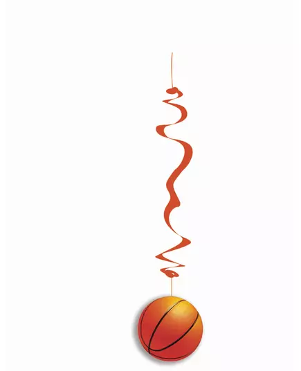 6 nehořlavých papírových závěsů Basketball 80cm