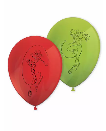 8 latexových balónků Miraculous Ladybug