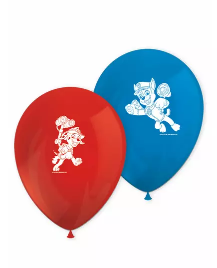 8 latexových balónků Paw Patrol Ready for Action červené a modré