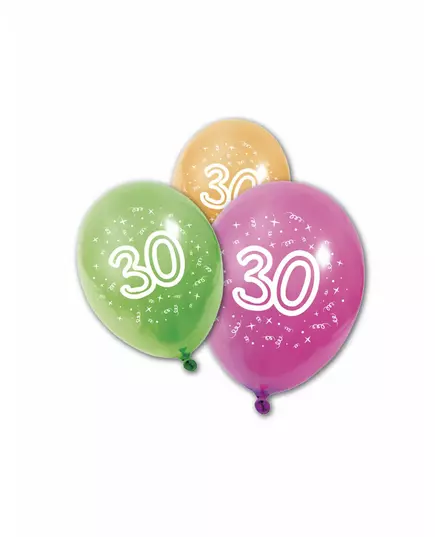 8 latexových balónků 30. narozeniny 30 cm