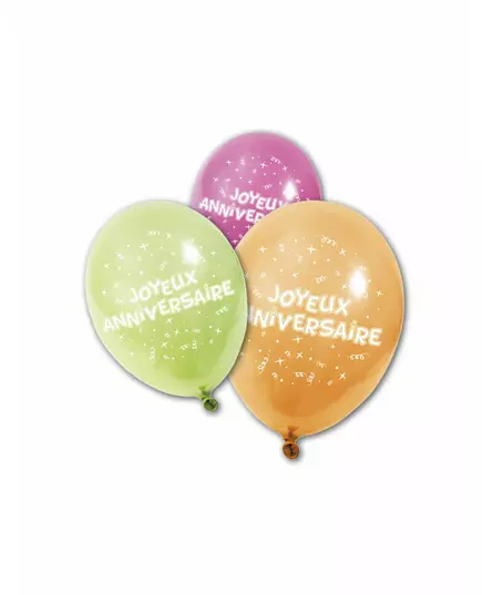 8 latexových balónků Happy Birthday 25cm