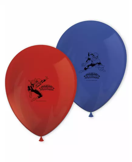 8 modro-červených latexových balónků Spiderman