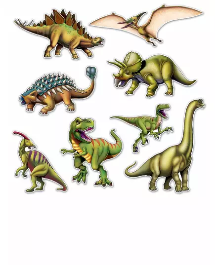 8 kartonových dinosauřích výřezů
