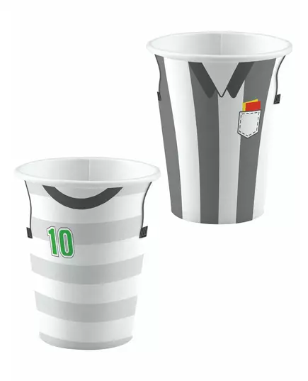 8 kartonových kelímků Football 250 ml