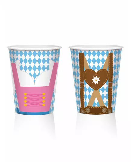 8 papírových kelímků Oktoberfest 250 ml