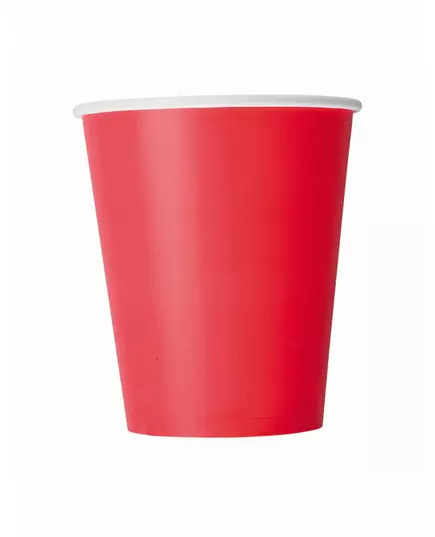 8 červených kartonových kelímků 210 ml