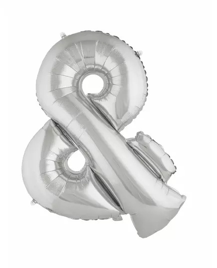 Obří fóliový balónek symbol & stříbrný 80 cm