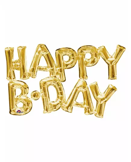 Fóliový balónek nápis Happy Birthday zlatý
