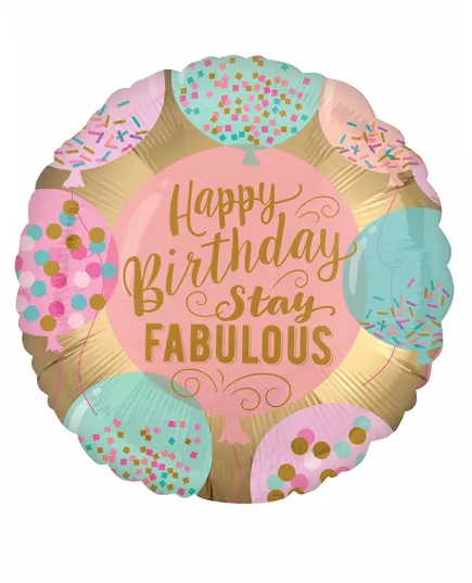Růžový fóliový balónek Happy Birthday 43 cm