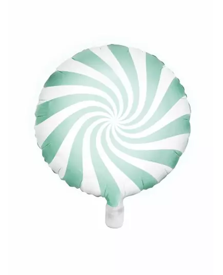 Fóliový balónek lízátko mint a bílá 45 cm
