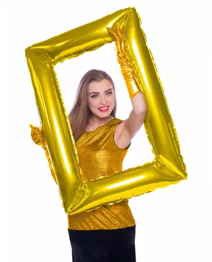 Rámový balónek zlatý
