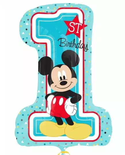 Hliníkový balónek Mickey číslo 1 48 x 71 cm