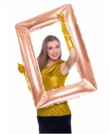 Hliníkový balónek – obdélníkový rám rose gold 85 x 60 cm