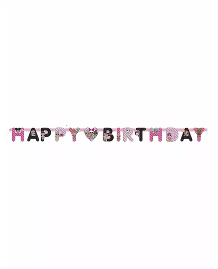 Kartonová girlanda Happy Birthday LOL Surprise 1,69 m