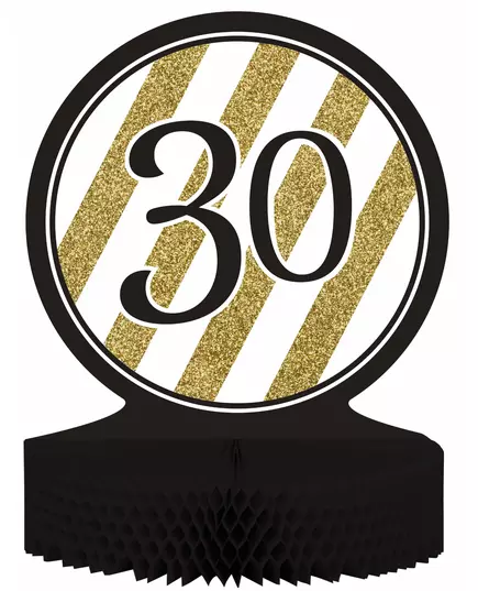 Voštinový papírový středový dekor 30th Anniversary Black and Gold 23 x 30 cm