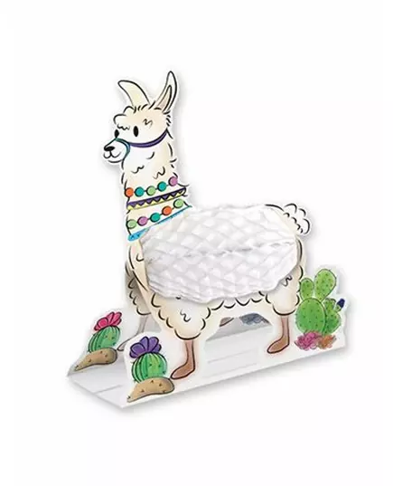 Papírová dekorace lama bílá 28 cm