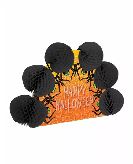 Středový dekor Happy Halloween pavouk 15 x 21 cm