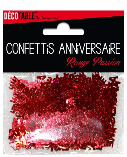 Červené konfety Happy Birthday (Passion Red)