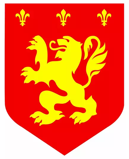 Středověký výřez červený lev prům. 30 cm