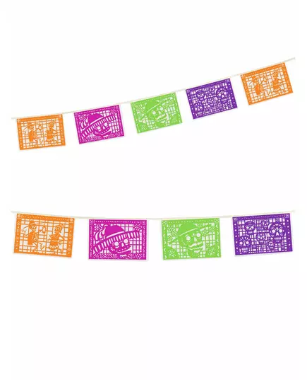 Girlanda papel picado Dia de los muertos 360 x 20 cm