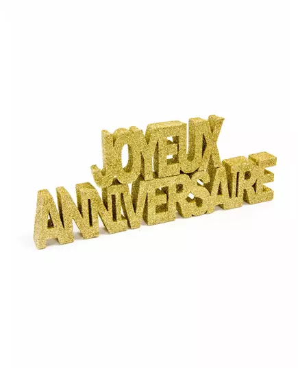 Zlatá stolní dekorace Happy Birthday