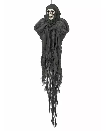 Černá závěsná dekorace žnec 90 cm