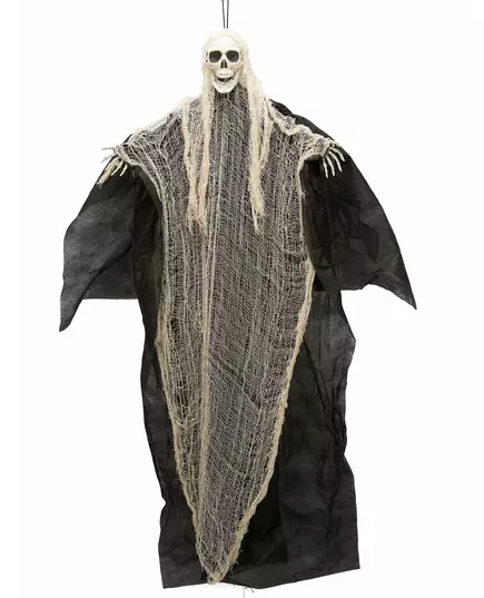 Černo-bílá závěsná dekorace Smrtka Halloween 110 cm