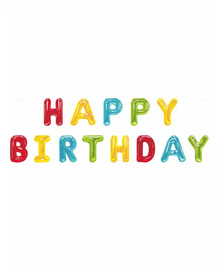 Girlanda Happy Birthday – barevná písmena 2,74 m