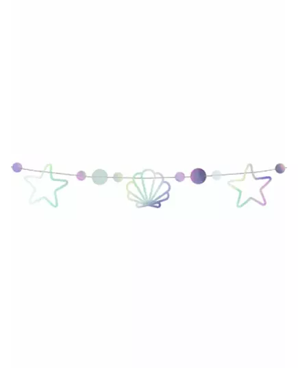 Holografická kartonová girlanda Mermaid 1,65 m