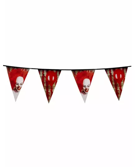 Plastová girlanda děsivý klaun 30 cm x 6 m