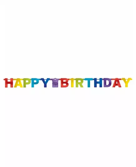 Vícebarevná girlanda Happy Birthday 213 cm