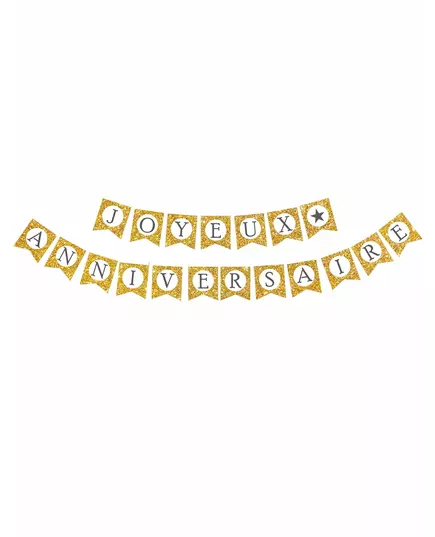 Zlatá třpytivá girlanda Happy Birthday
