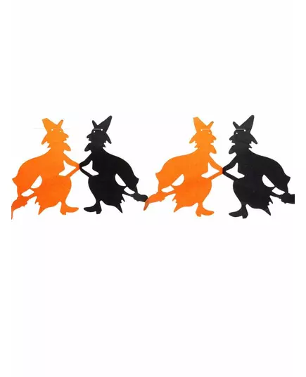 Oranžovo-černá papírová girlanda čarodějnice Halloween 240 cm