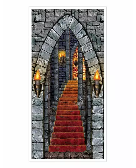 Dekorace dveře hrad 76 x 152 cm