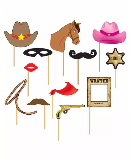 Sada Cowboy Photobooth 12 dílů