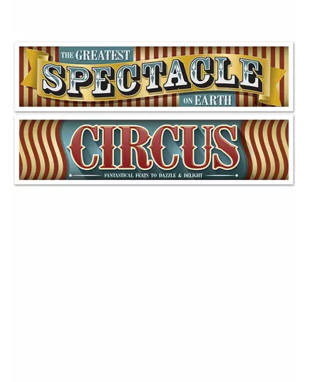 Vintage Circus bannery 38 cm x 1.5 m